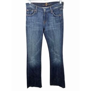 7 For All Mankind Bootcut Jeans Womens 26 Dark Wash Low Rise Stretch Denim